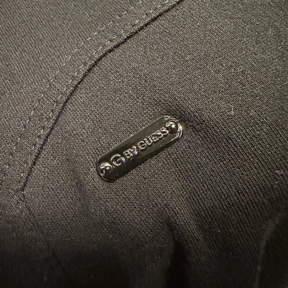 Guess button down sweater with zipper, black, size small, worn twice